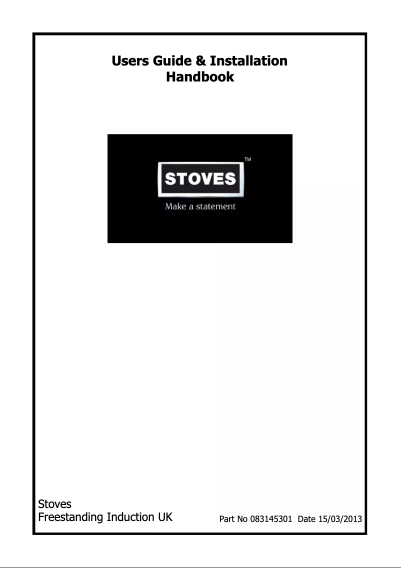 Page 1 of the manual User Manual Stoves Sterling Mini Range 600Ei