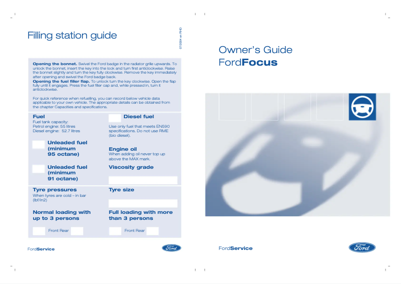 First page image of the manual for Focus (1999)
