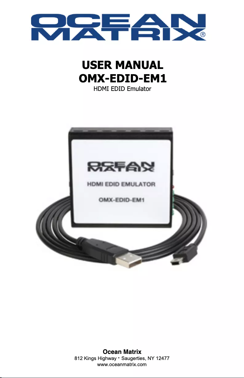 First page image of the manual for OMX-EDID-EM1