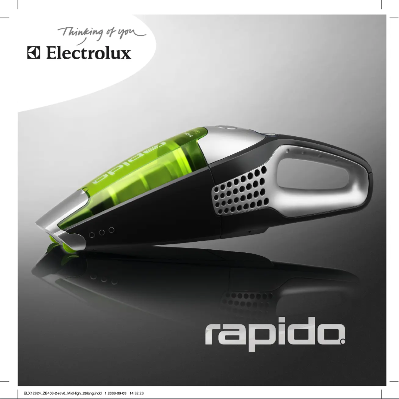 Page 1 of the manual User Manual Electrolux Rapido ZB4103