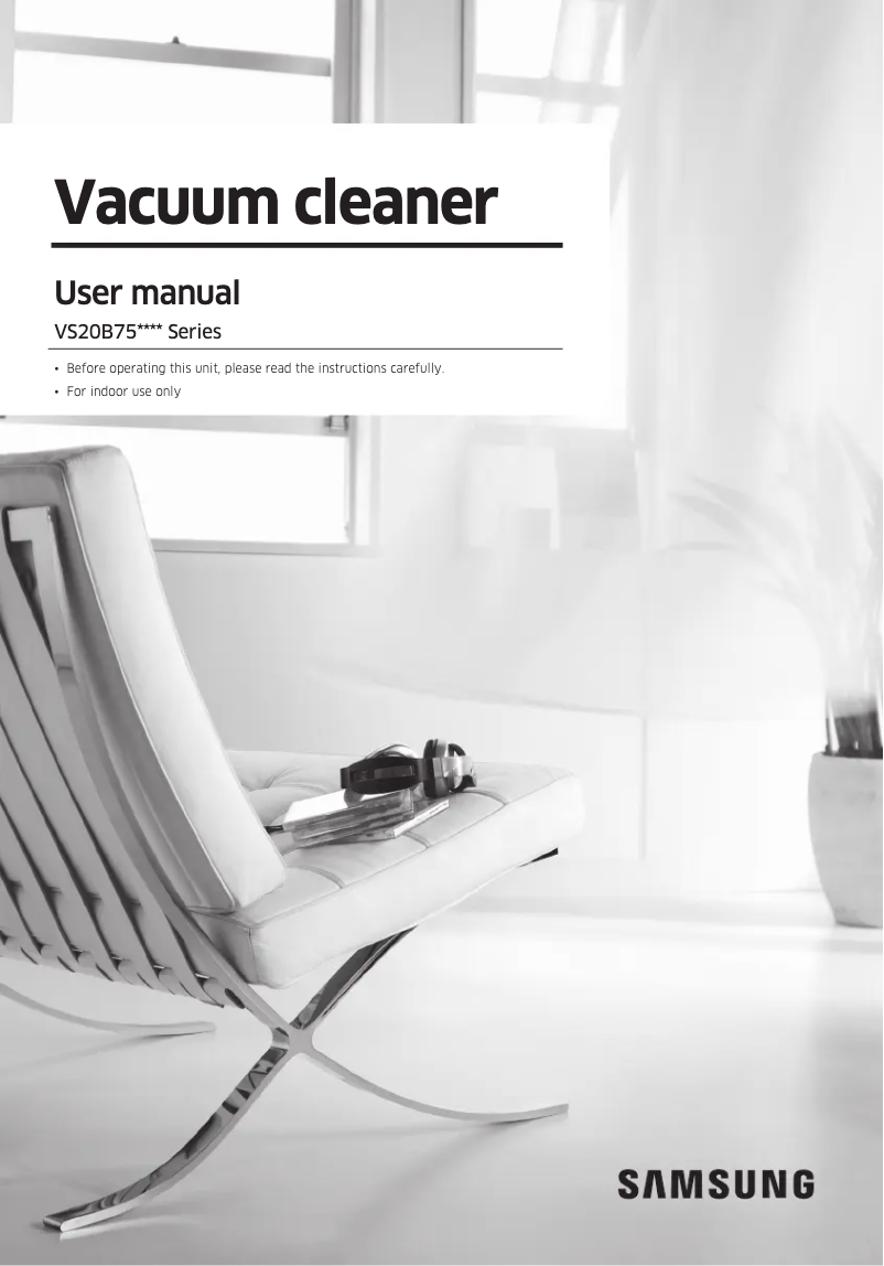 First page image of the manual for VS20B7551BF