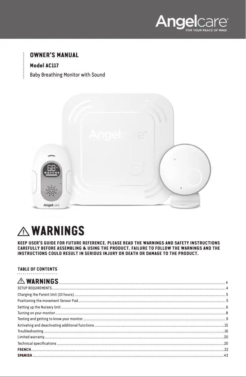 First page image of the manual for AC117