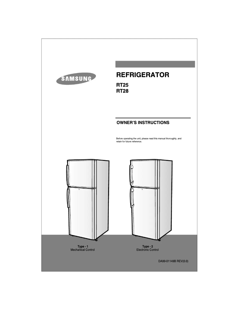 Page 1 of the manual User Manual Samsung RT29XVDS