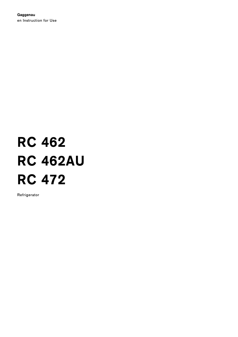First page image of the manual for RC462301