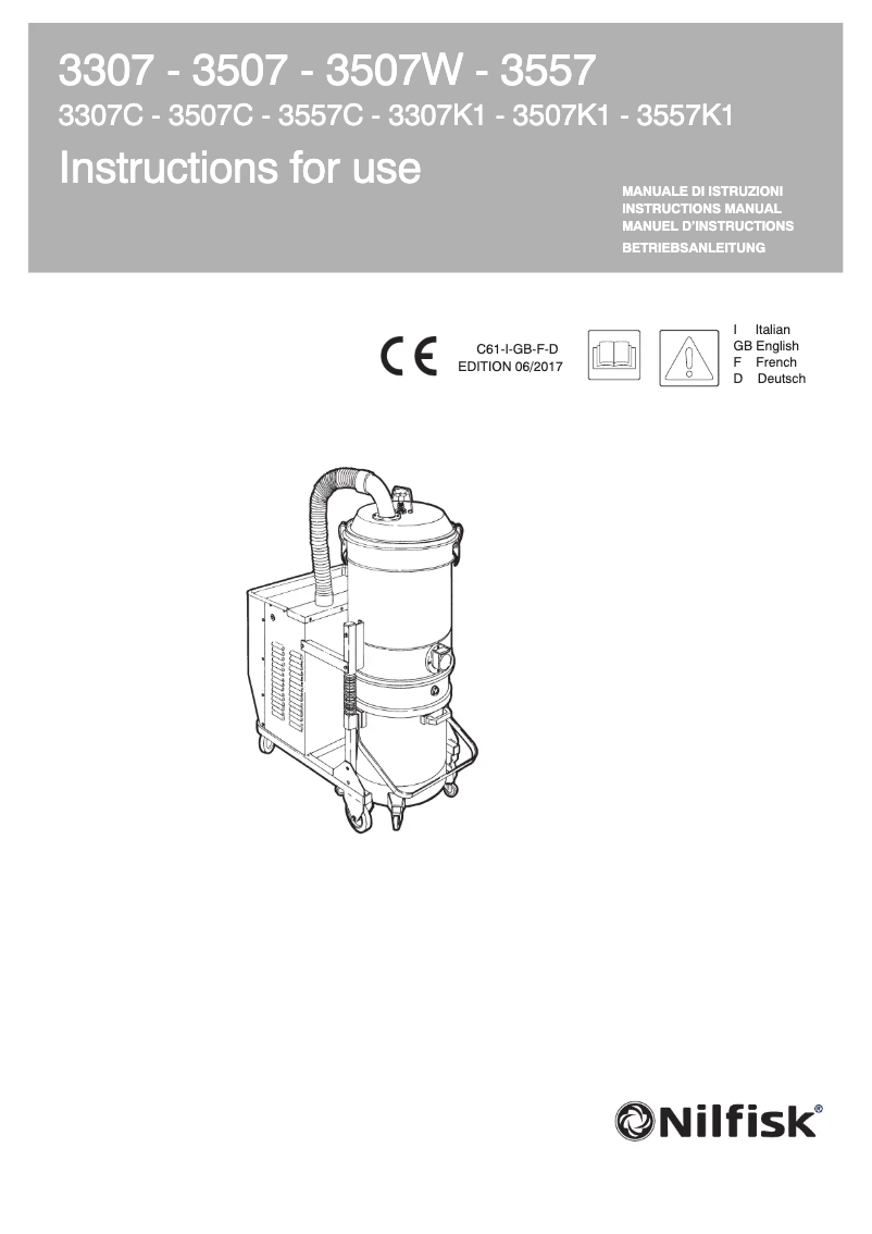 Page 1 of the manual User Manual Nilfisk 3507