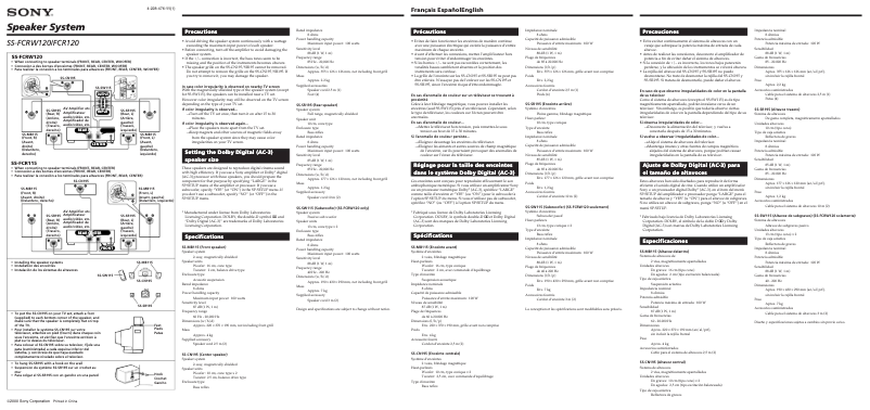 First page image of the manual for SS-FCRW120