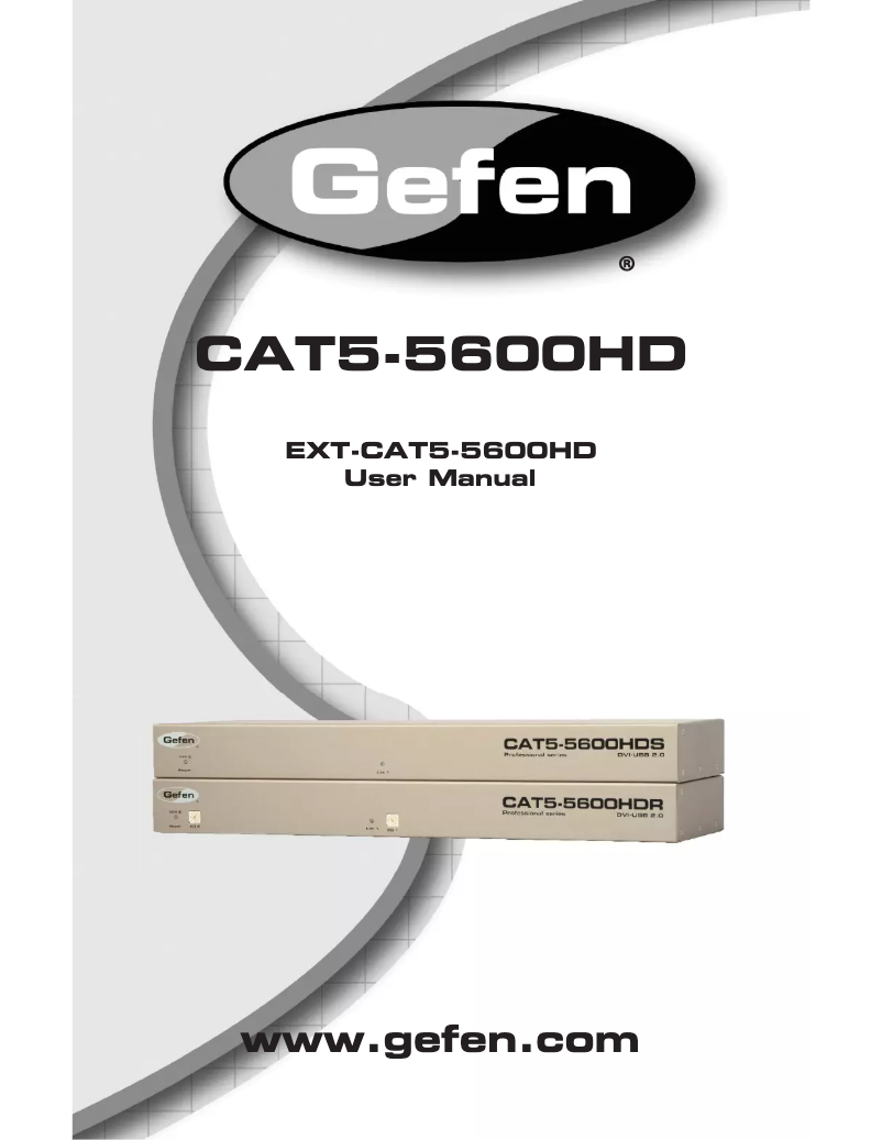 First page image of the manual for CAT5-5600HD
