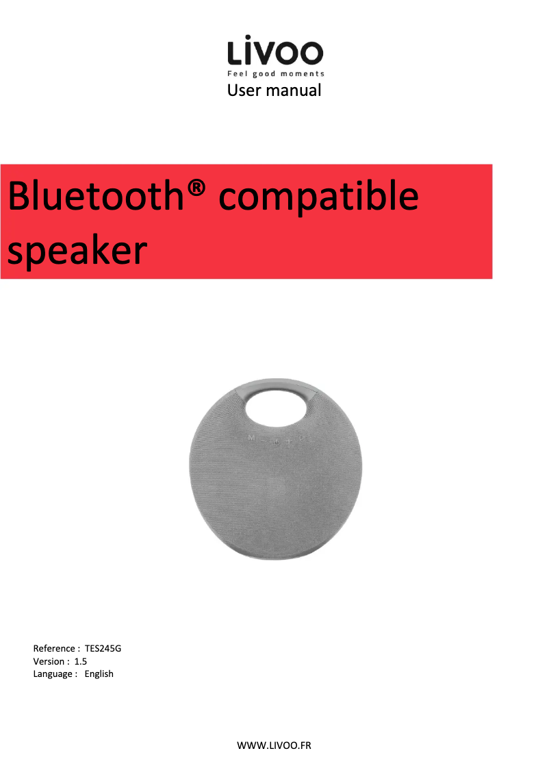 First page image of the manual for TES245G