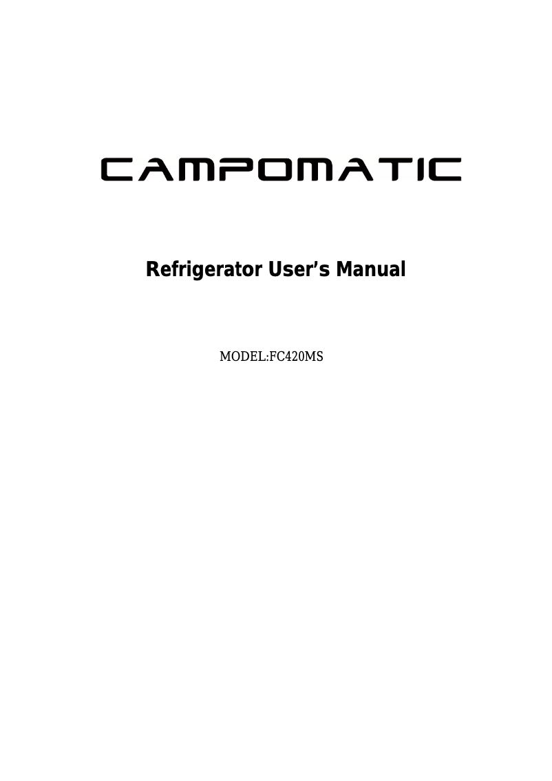 First page image of the manual for FC420MS