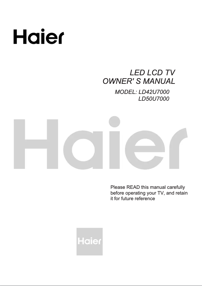 First page image of the manual for LD50U7000