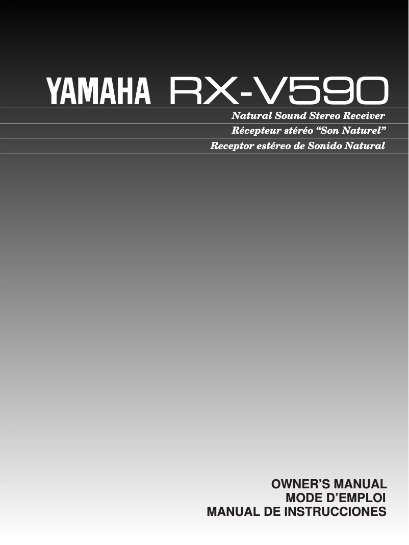 First page image of the manual for RX-V590