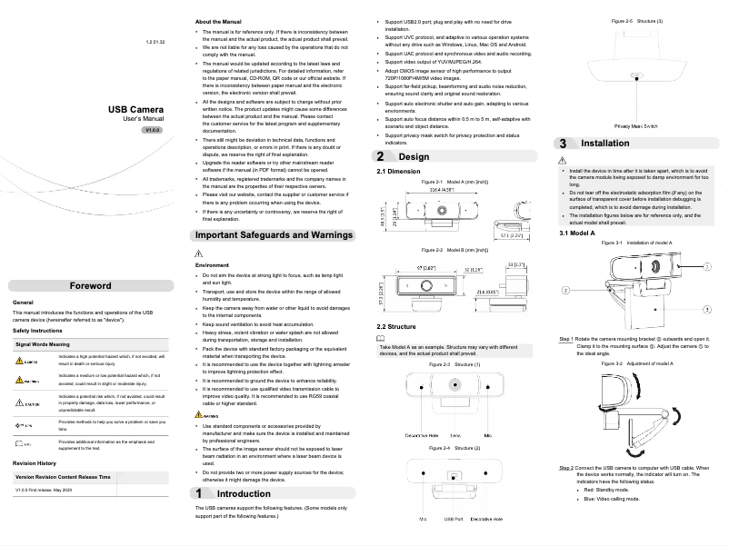 First page image of the manual for DH-UZ3