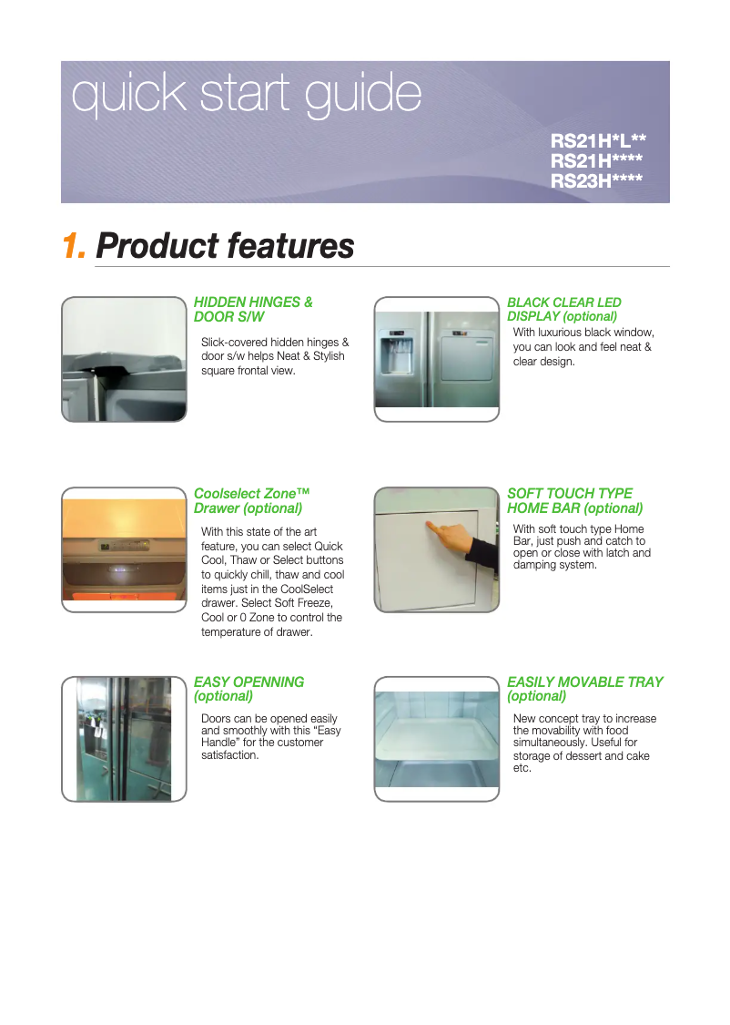 Page 1 of the manual Installation Guide Samsung RS21HFTPN