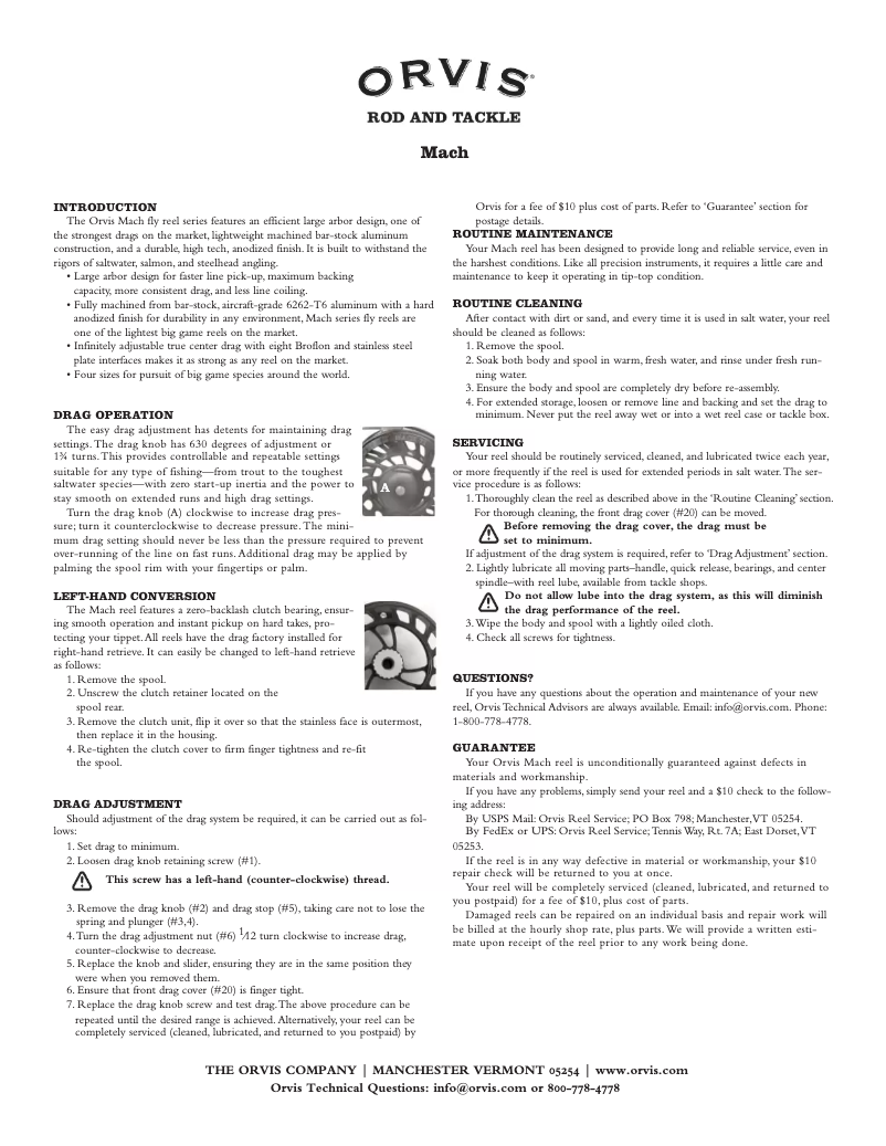 First page image of the manual for Mach