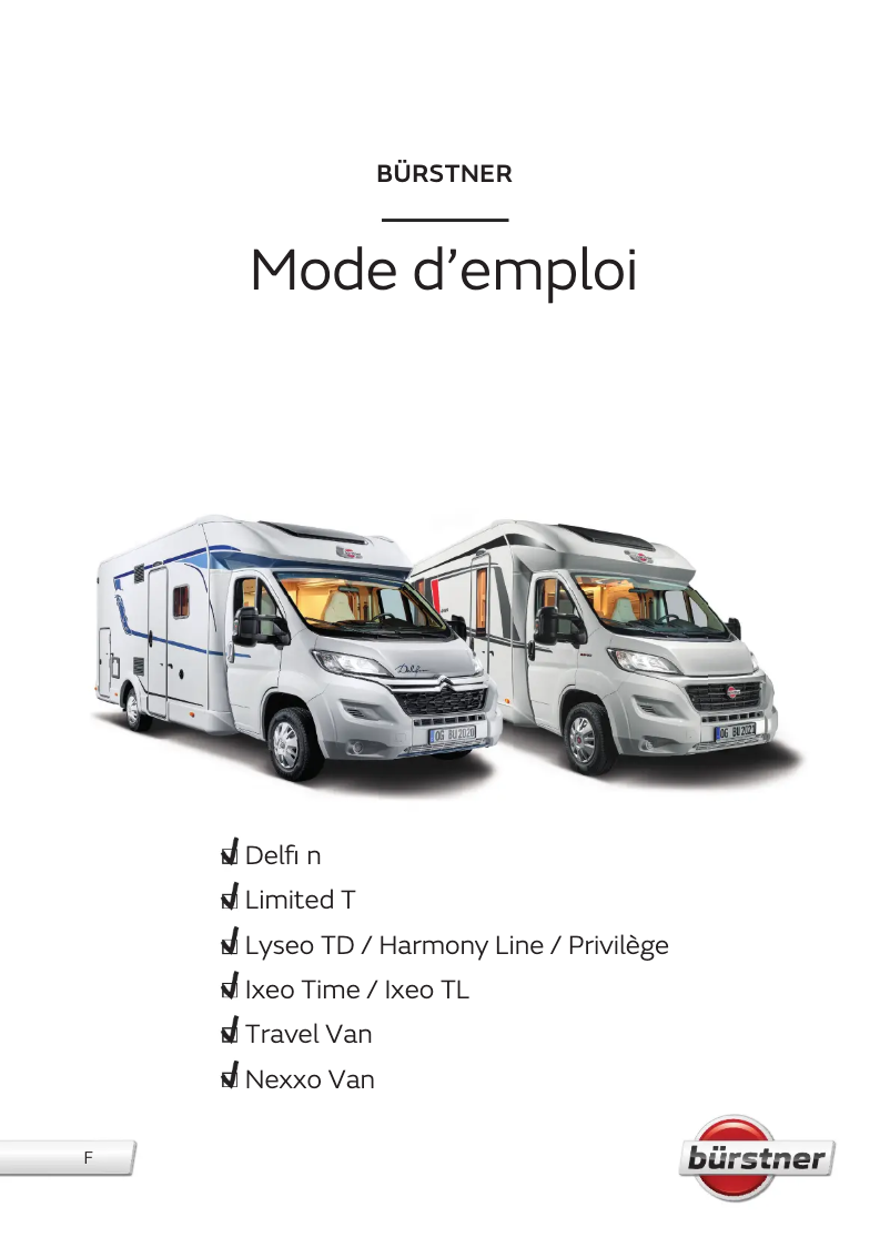 Page 1 of the manual User Manual Bürstner Delfin (2021)