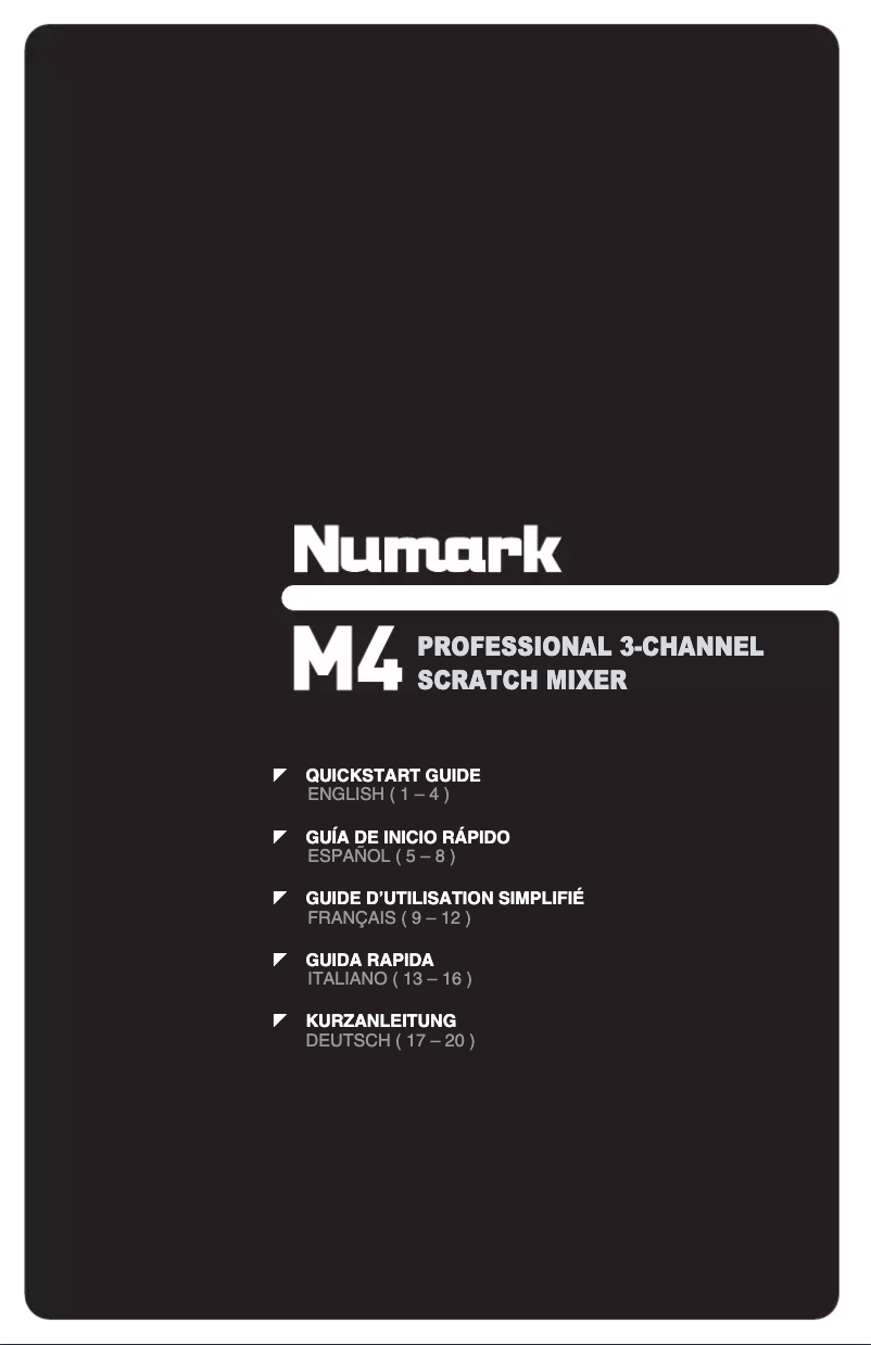 Page 1 of the manual User Manual Numark M4