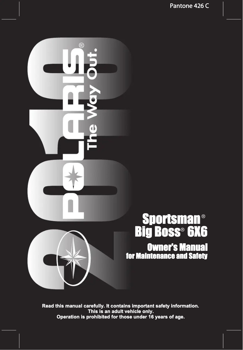 Page 1 of the manual User Manual Polaris Sportsman Big Boss 6x6 (2010)