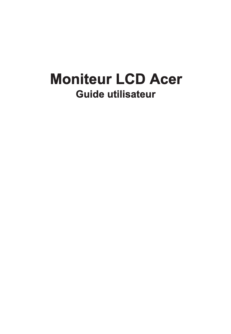 Page 1 of the manual User Manual Acer SB272UE