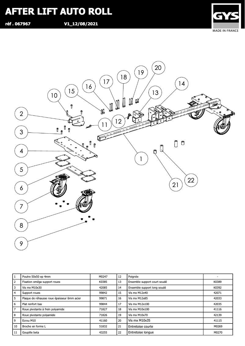 First page image of the manual for After Lift Auto Roll