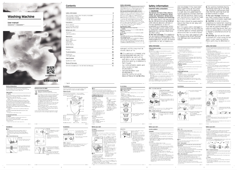 Page 1 of the manual User Manual Samsung WA65M4201H