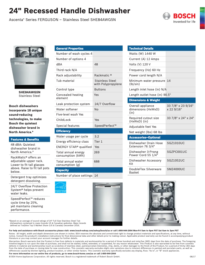 Page 1 of the manual User Manual Bosch SHE84AWG