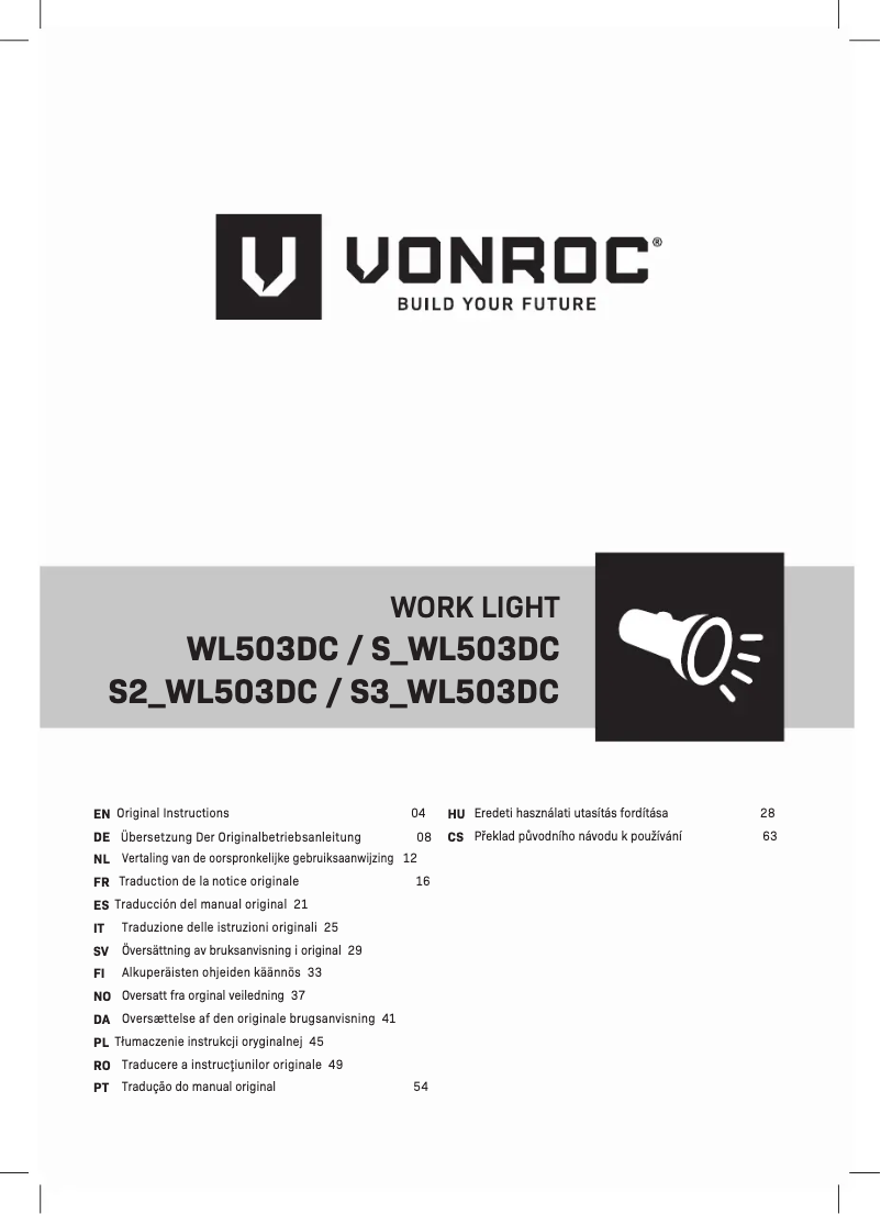 Page 1 of the manual User Manual Vonroc S3_WL503DC