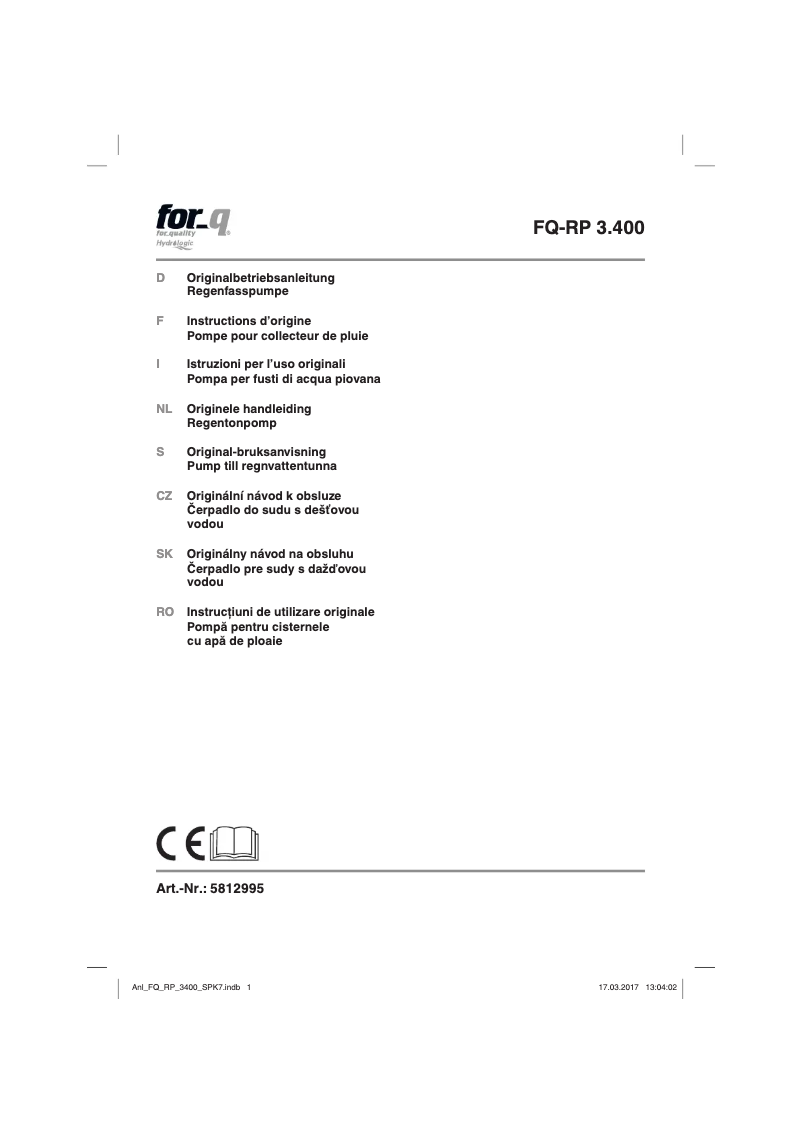 Page 1 of the manual User Manual For_Q FQ-RP 3.400