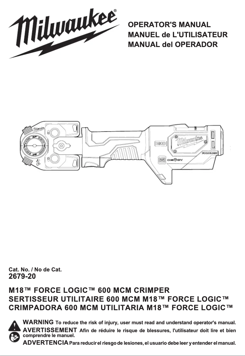 First page image of the manual for M18 Force Logic 2679-750C
