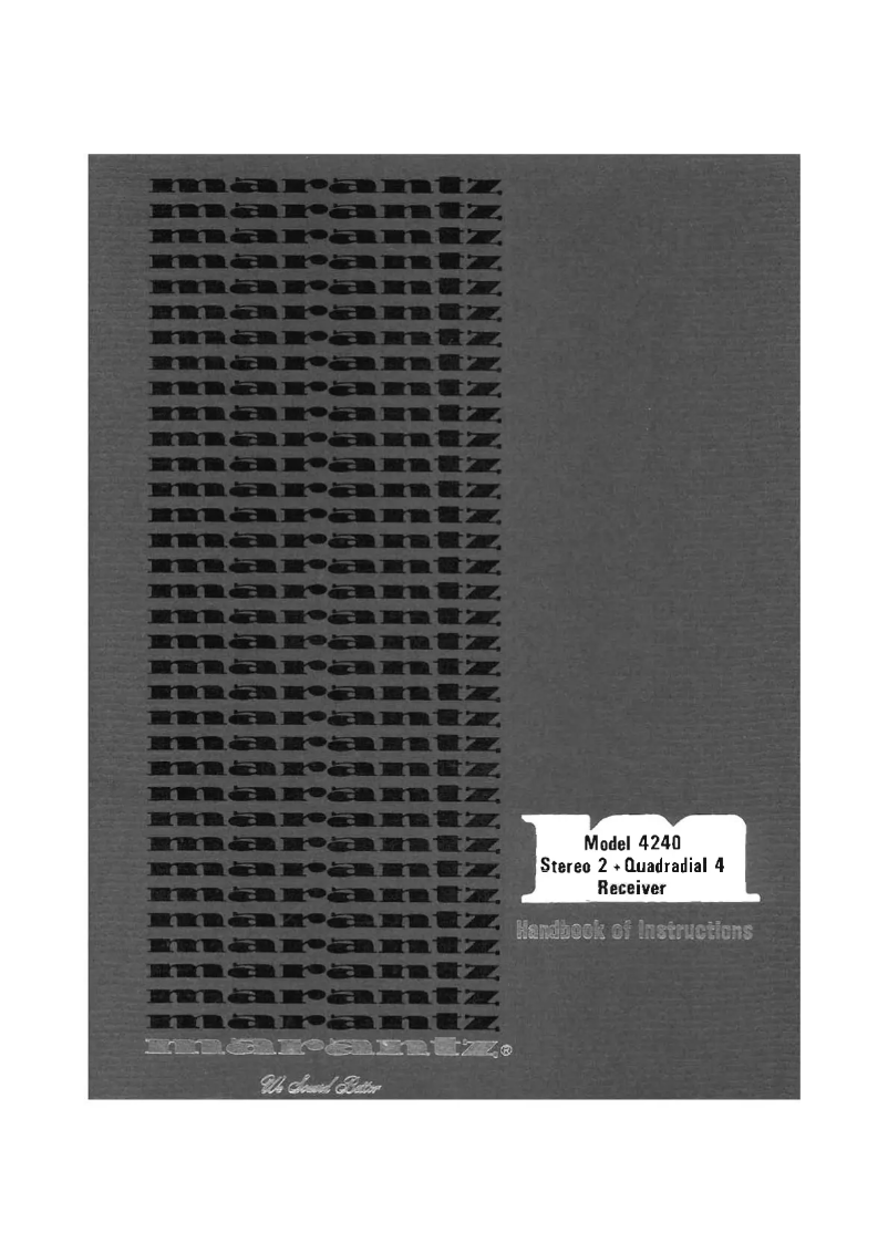 Page 1 of the manual User Manual Marantz Model 4240