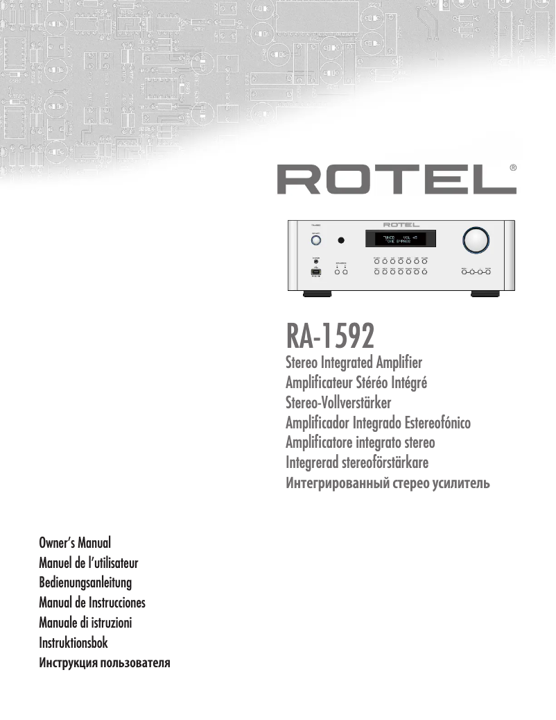 First page image of the manual for RA‑1592MKII
