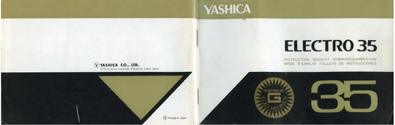 First page image of the manual for Yashica Electro 35