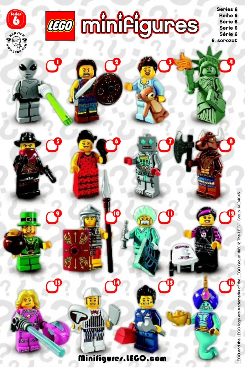 First page image of the manual for ® Minifigures, Series 6