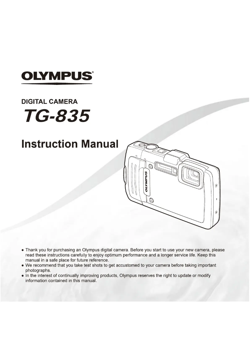Page 1 de la notice Manuel utilisateur Olympus TG-835