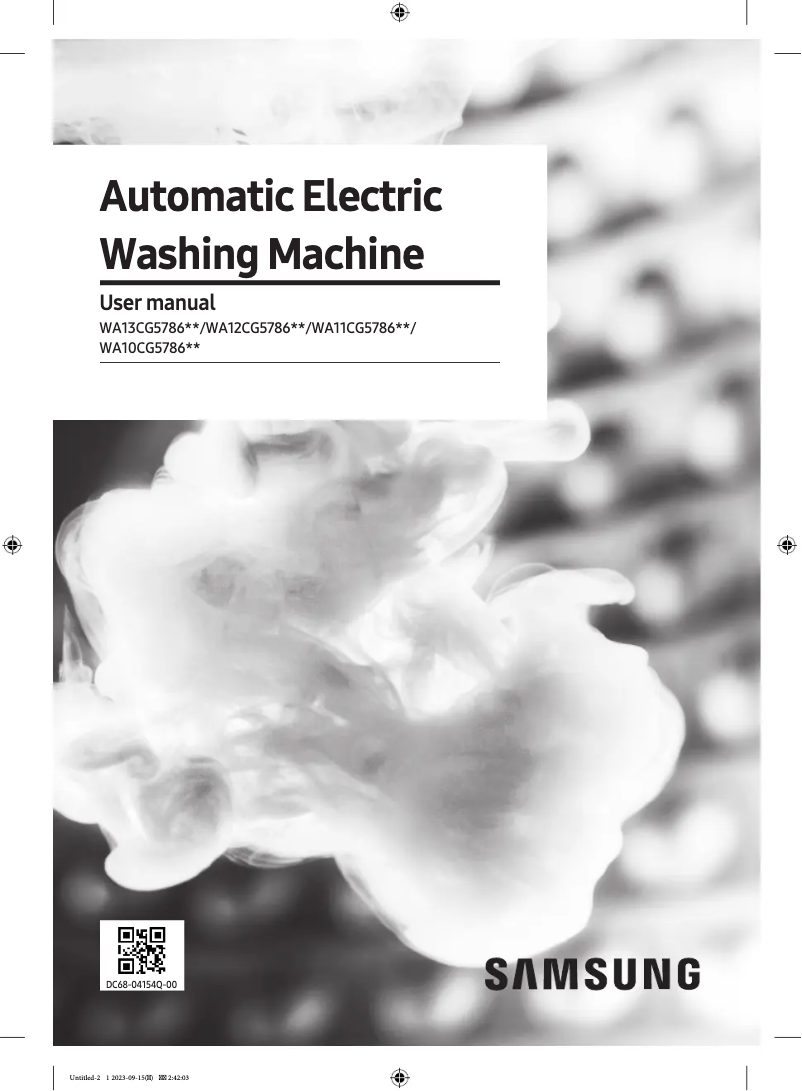 First page image of the manual for WA10CG5786BY