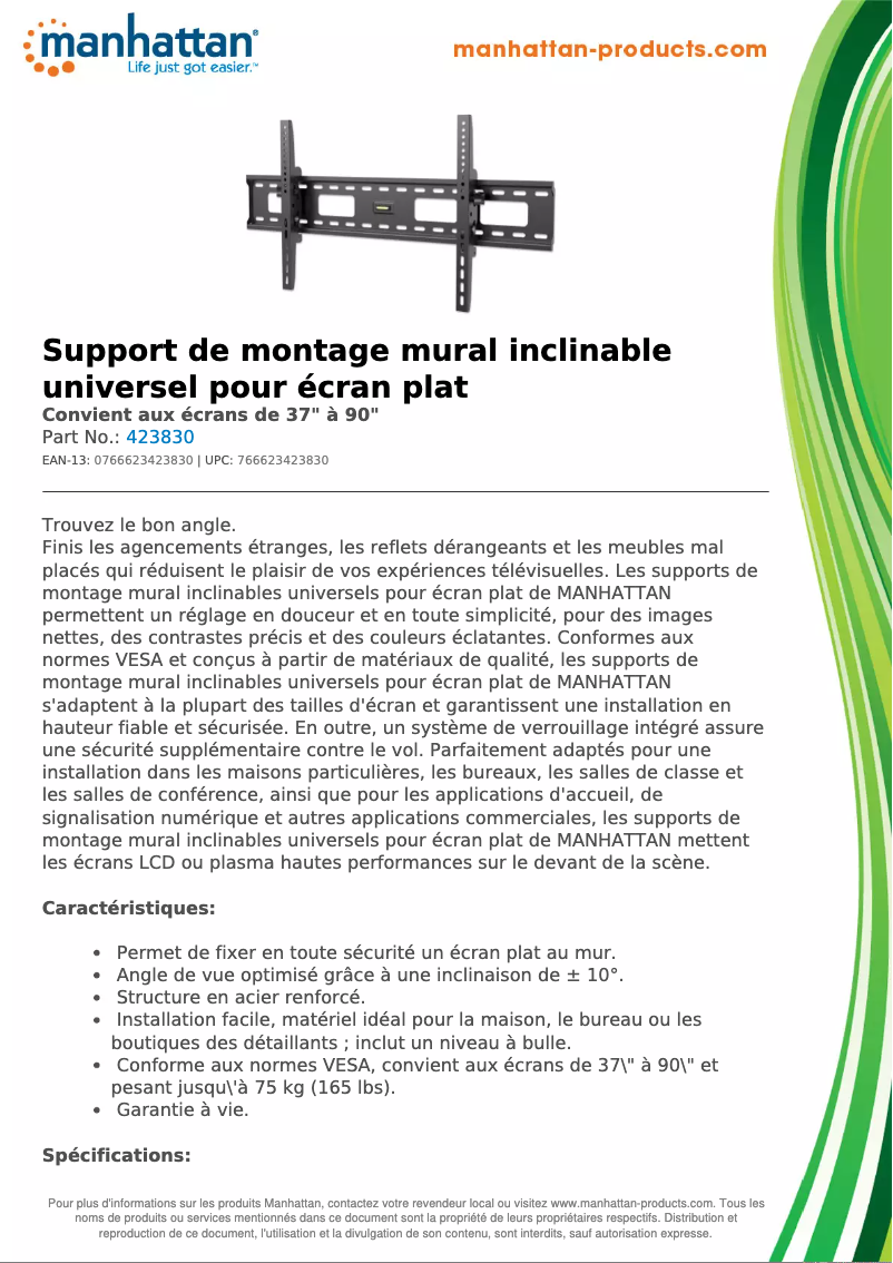 First page image of the manual for 423830