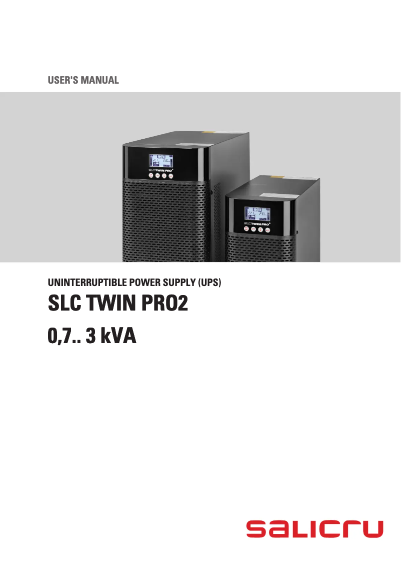 Page 1 of the manual User Manual Salicru SLC 3000 TWIN PRO 2