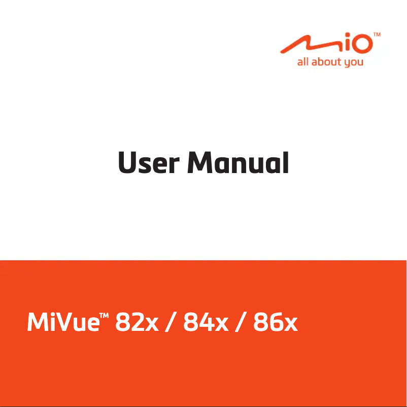 First page image of the manual for MiVue 848