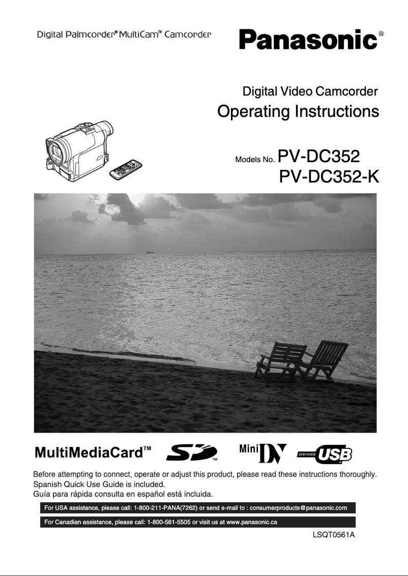 First page image of the manual for PV-DC352K