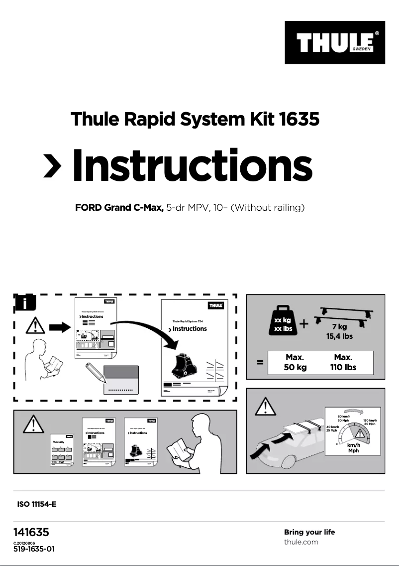 Page 1 of the manual User Manual Thule Rapid System Kit 1635