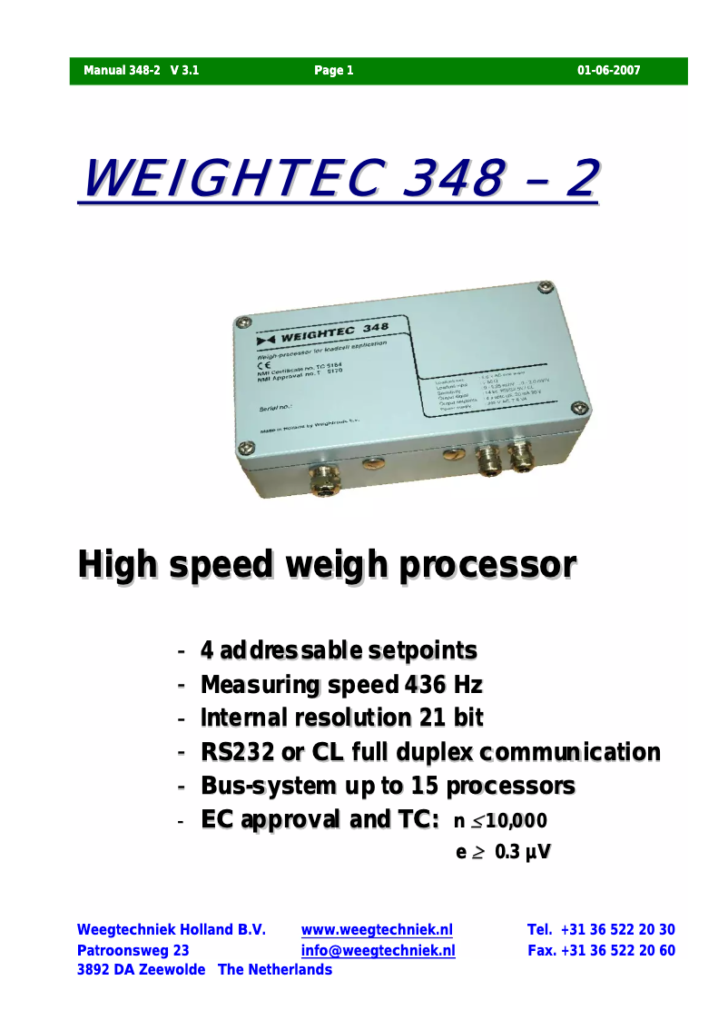 First page image of the manual for 348