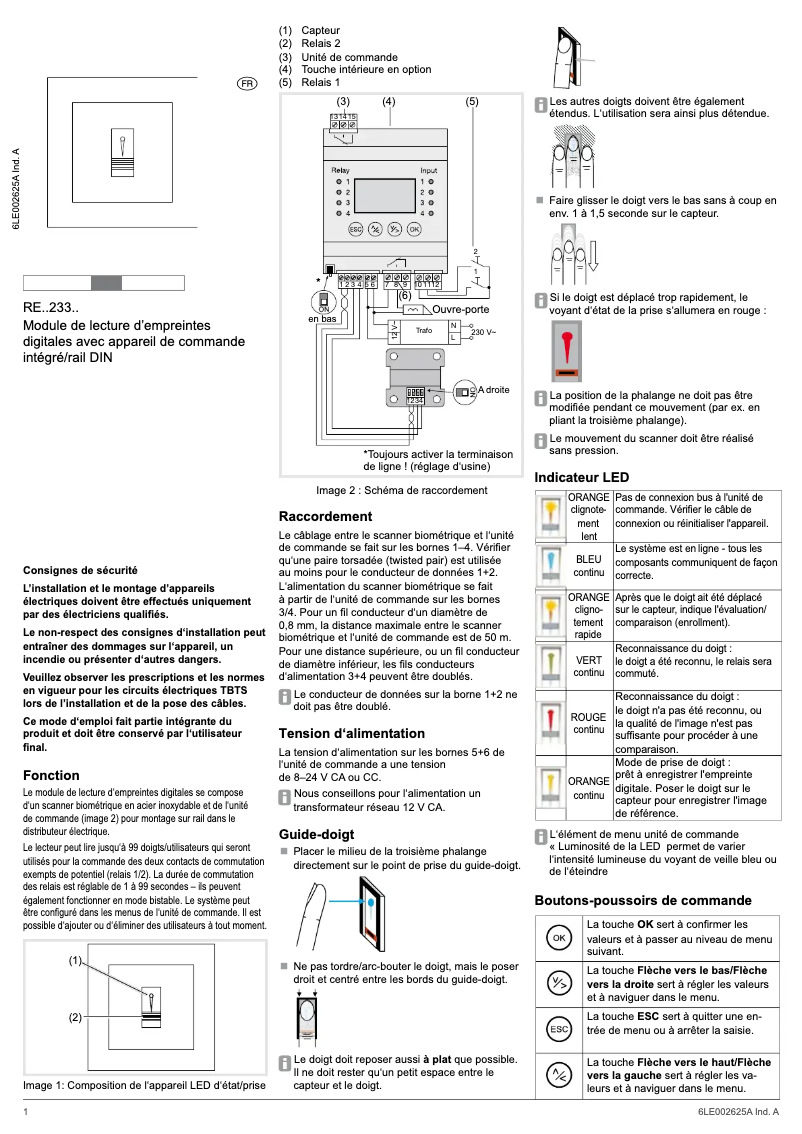 Page 1 of the manual Instructions / Assembly Elcom REN233X