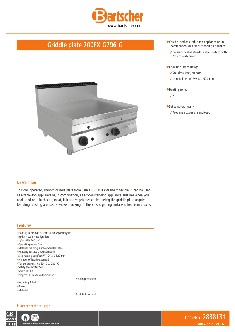 Image de la première page du manuel de l'appareil 700FX-G796-G