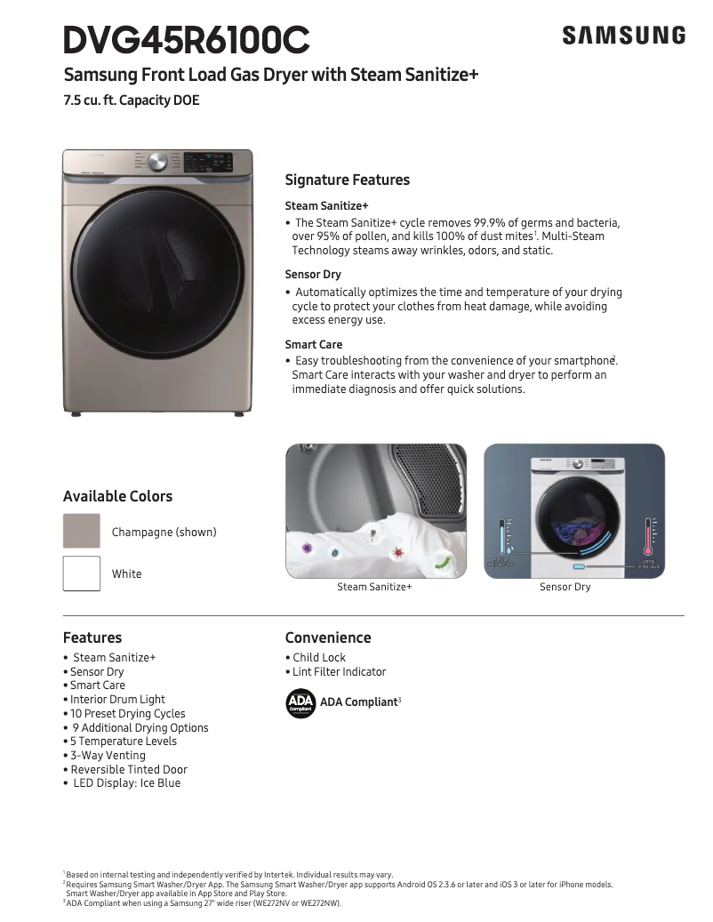 First page image of the manual for DVG45R6100W