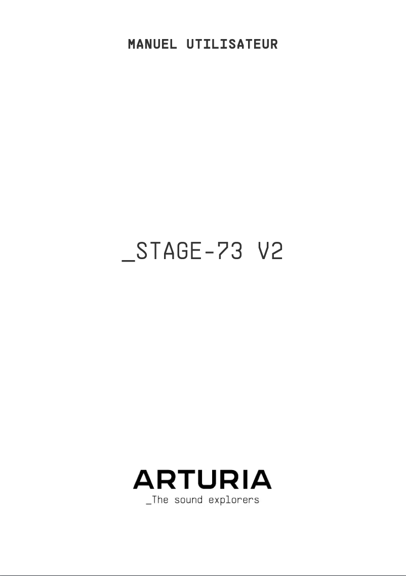 Page 1 of the manual User Manual Arturia Stage-73 V2