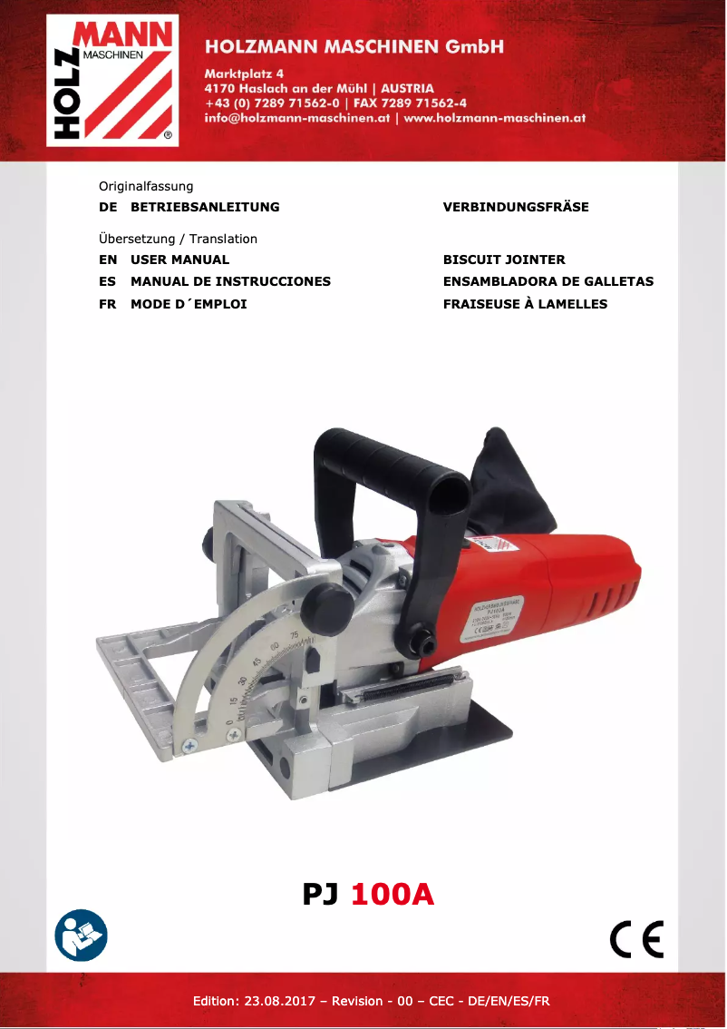 Page 1 of the manual User Manual Holzmann PJ 100A