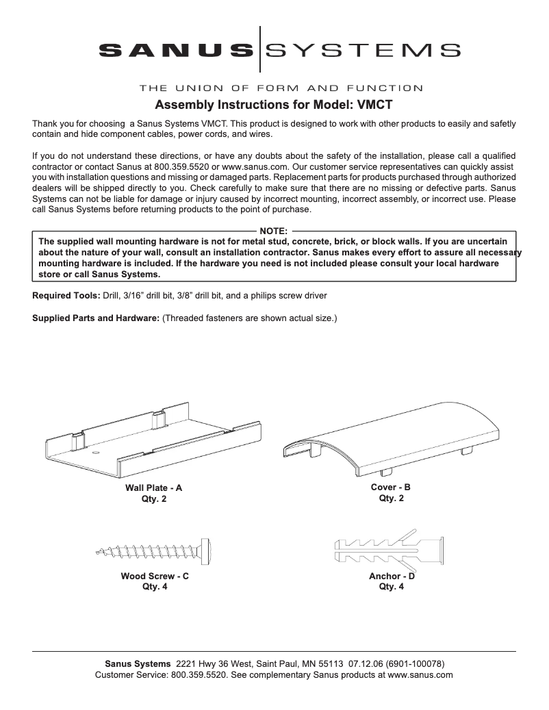 First page image of the manual for VMCT