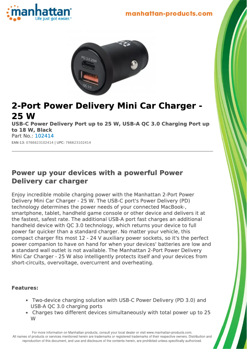 First page image of the manual for 102414