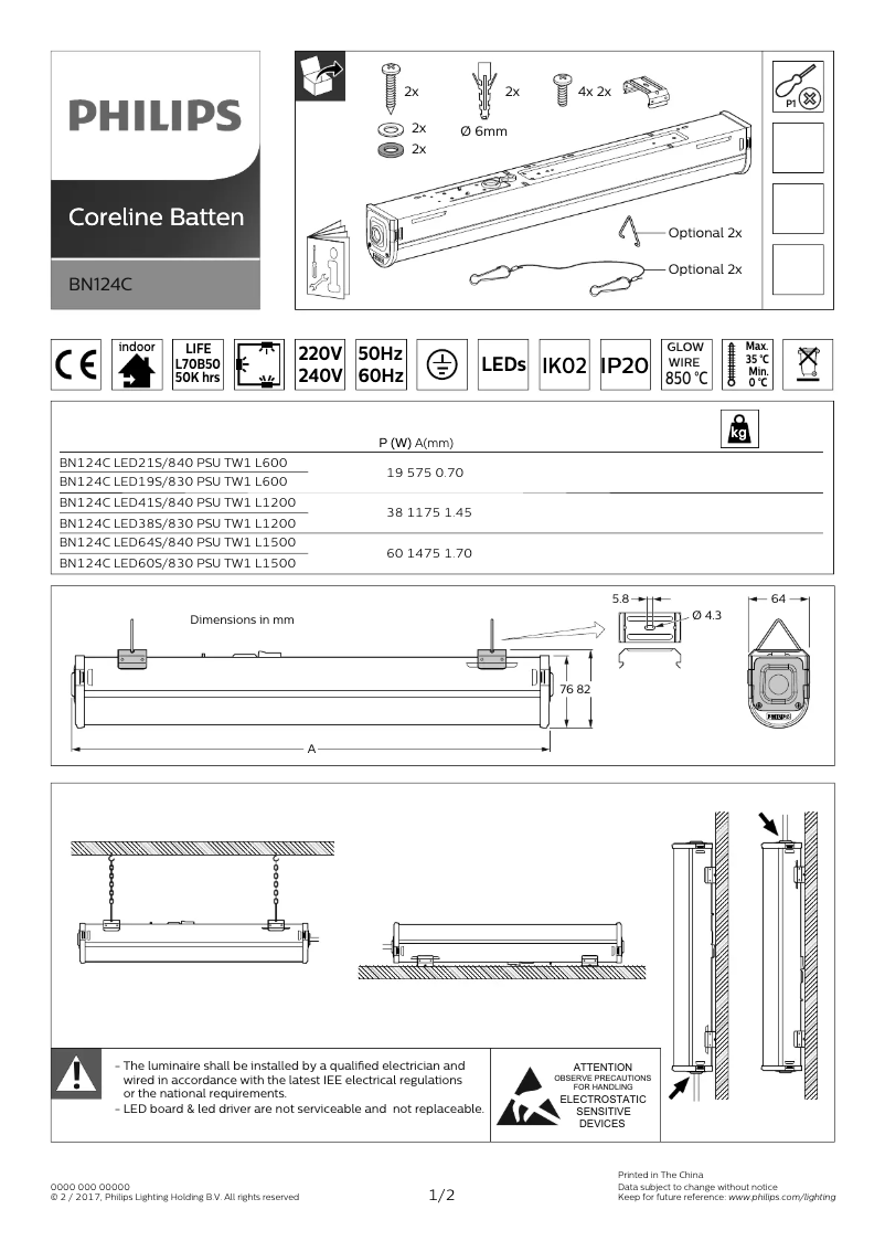 Page 1 of the manual User Manual Philips BN124C