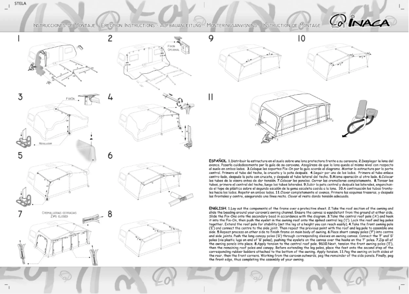 First page image of the manual for Stela 250