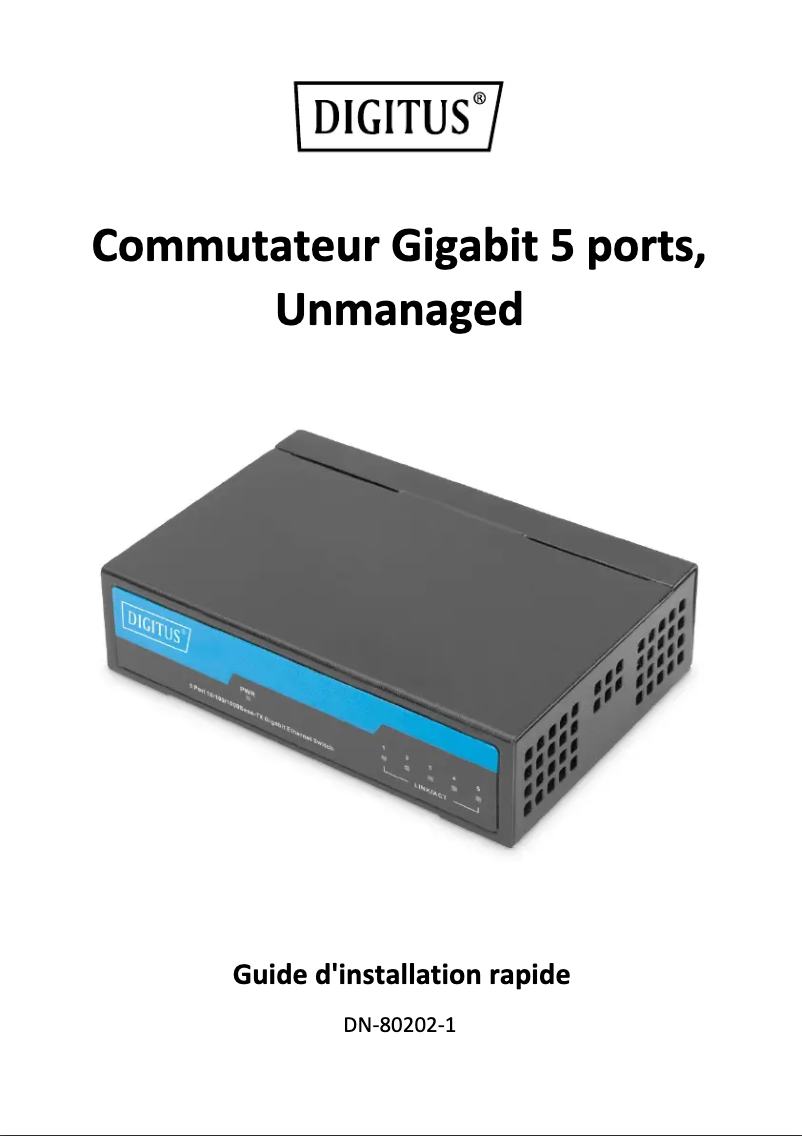 First page image of the manual for DN-80202-1